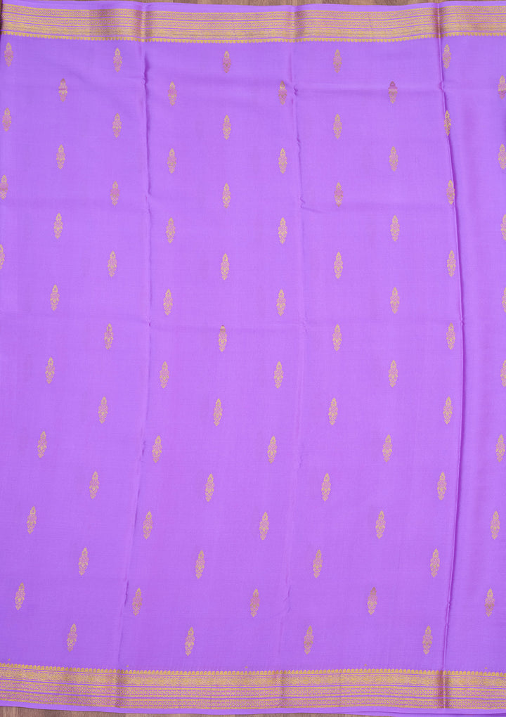 Lavender Zariwork Pure Crepe Silk Saree