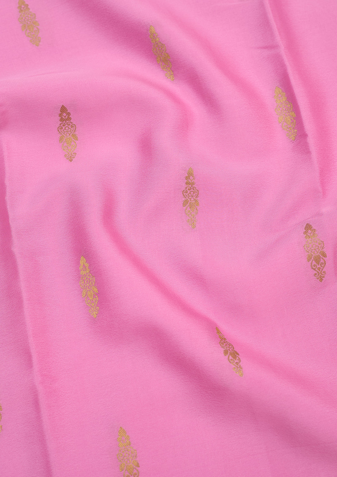 Onion Pink Zariwork Pure Crepe Silk Saree