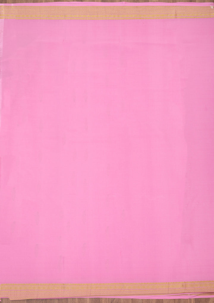 Onion Pink Zariwork Pure Crepe Silk Saree