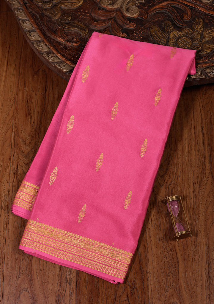 Pink Zariwork Pure Crepe Silk_Saree