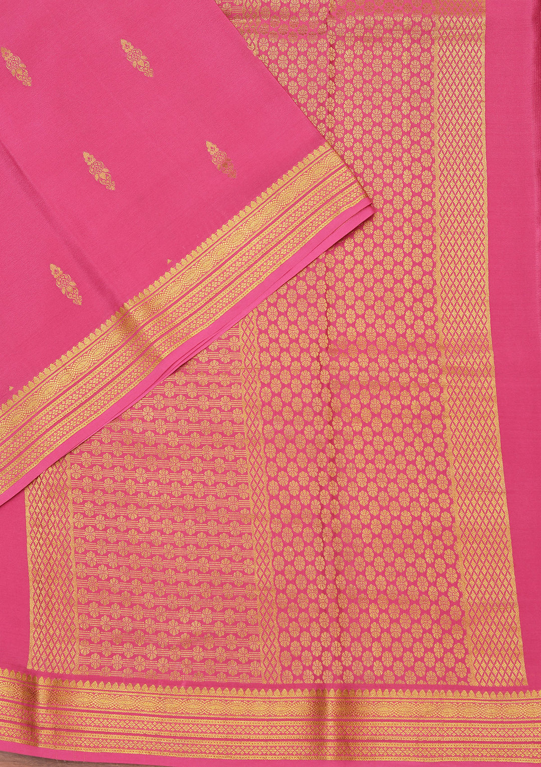 Pink Zariwork Pure Crepe Silk_Saree
