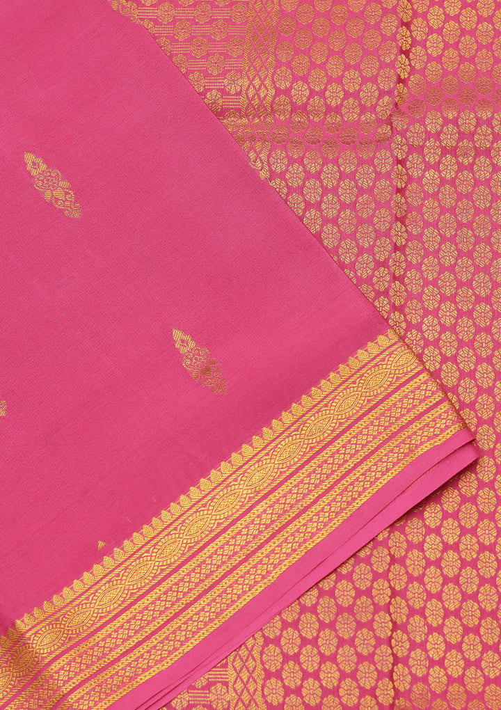 Pink Zariwork Pure Crepe Silk_Saree