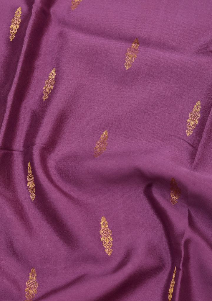Purple Zariwork Pure Crepe Silk Saree