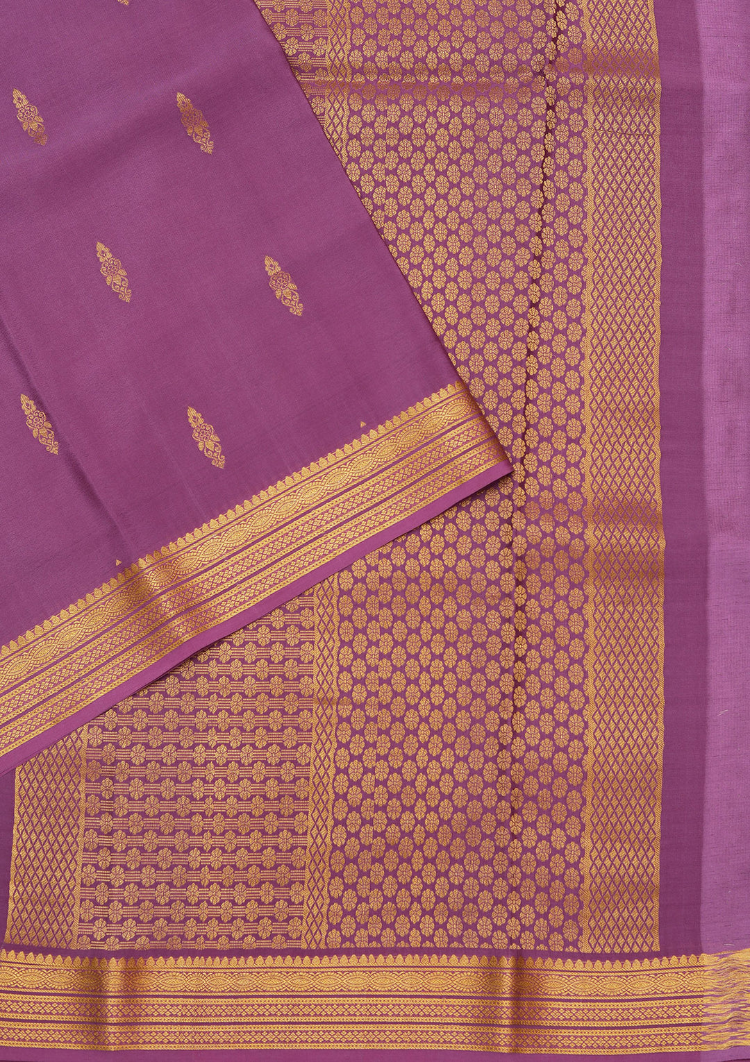 Purple Zariwork Pure Crepe Silk Saree