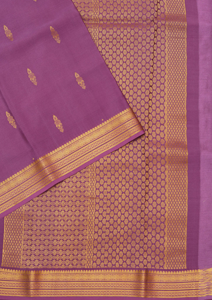 Purple Zariwork Pure Crepe Silk Saree