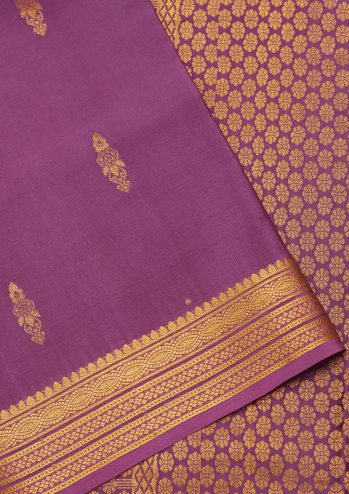 Purple Zariwork Pure Crepe Silk Saree