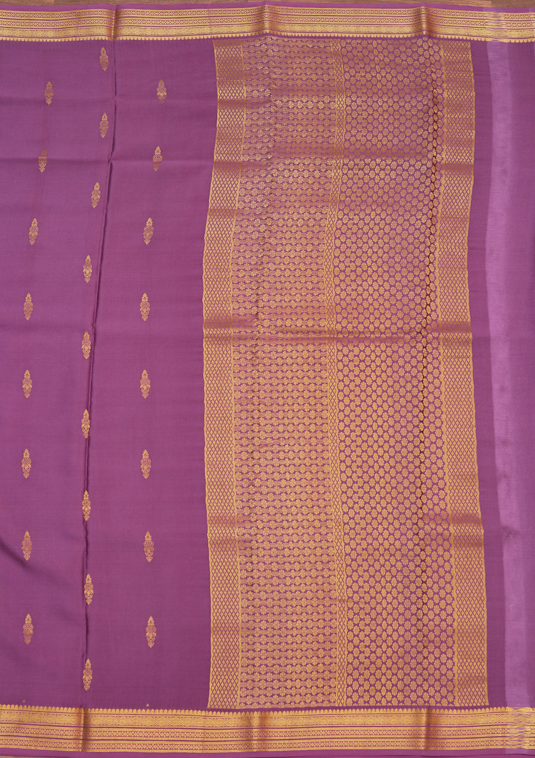 Purple Zariwork Pure Crepe Silk Saree