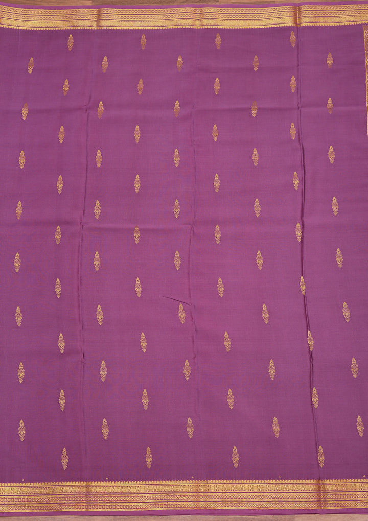 Purple Zariwork Pure Crepe Silk Saree