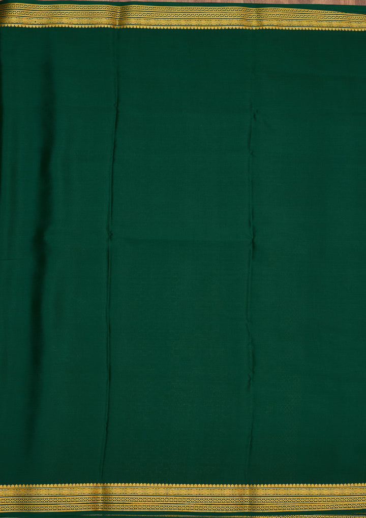 Rama Green Zariwork Pure Crepe Silk Saree