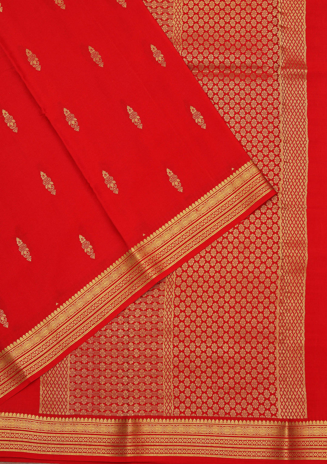 Red Zariwork Pure Crepe Silk Saree