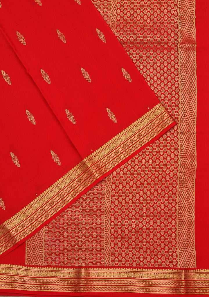 Red Zariwork Pure Crepe Silk Saree