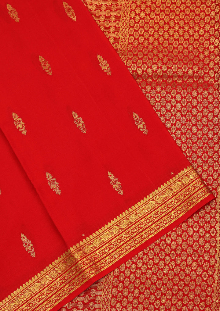 Red Zariwork Pure Crepe Silk Saree
