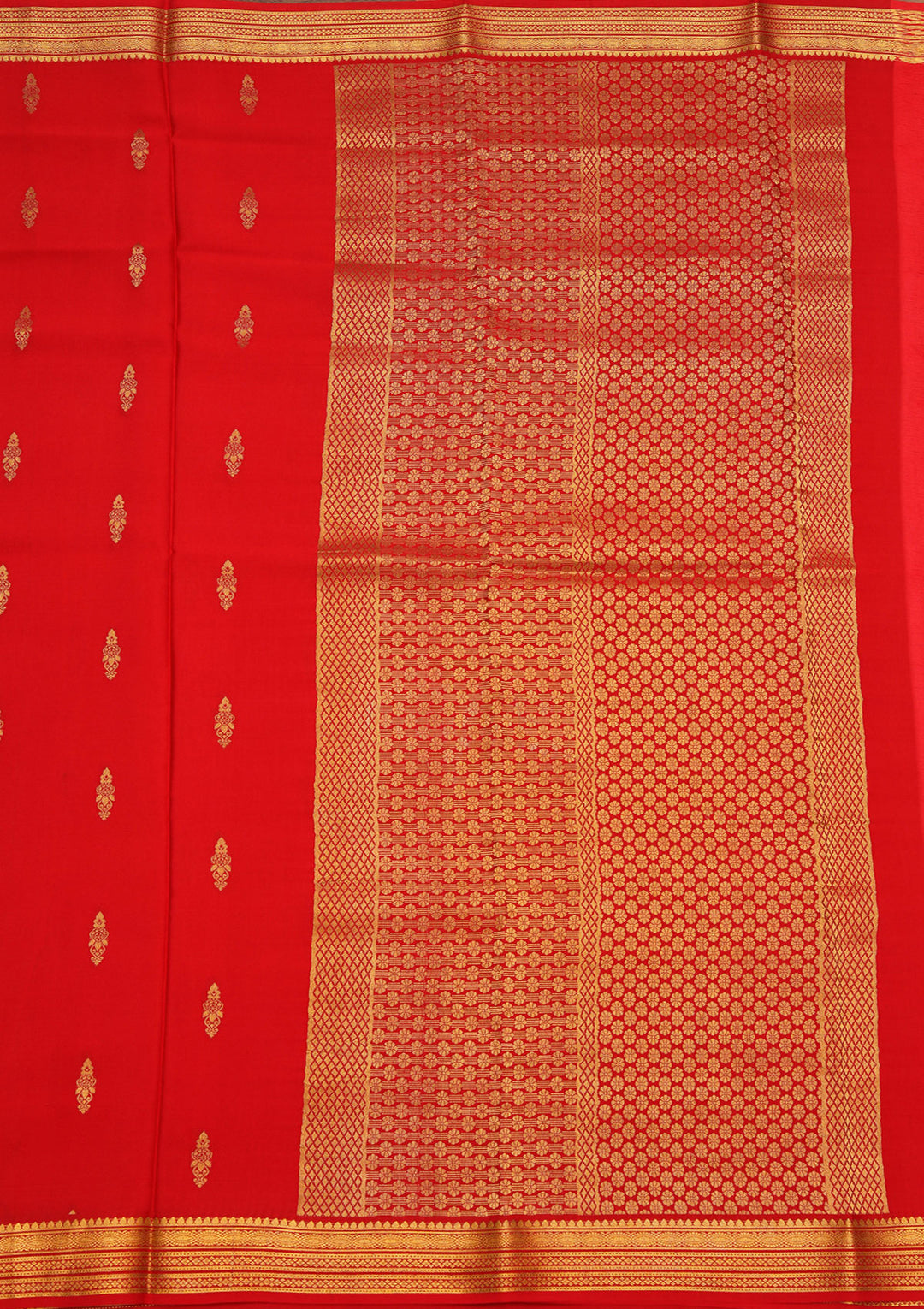 Red Zariwork Pure Crepe Silk Saree