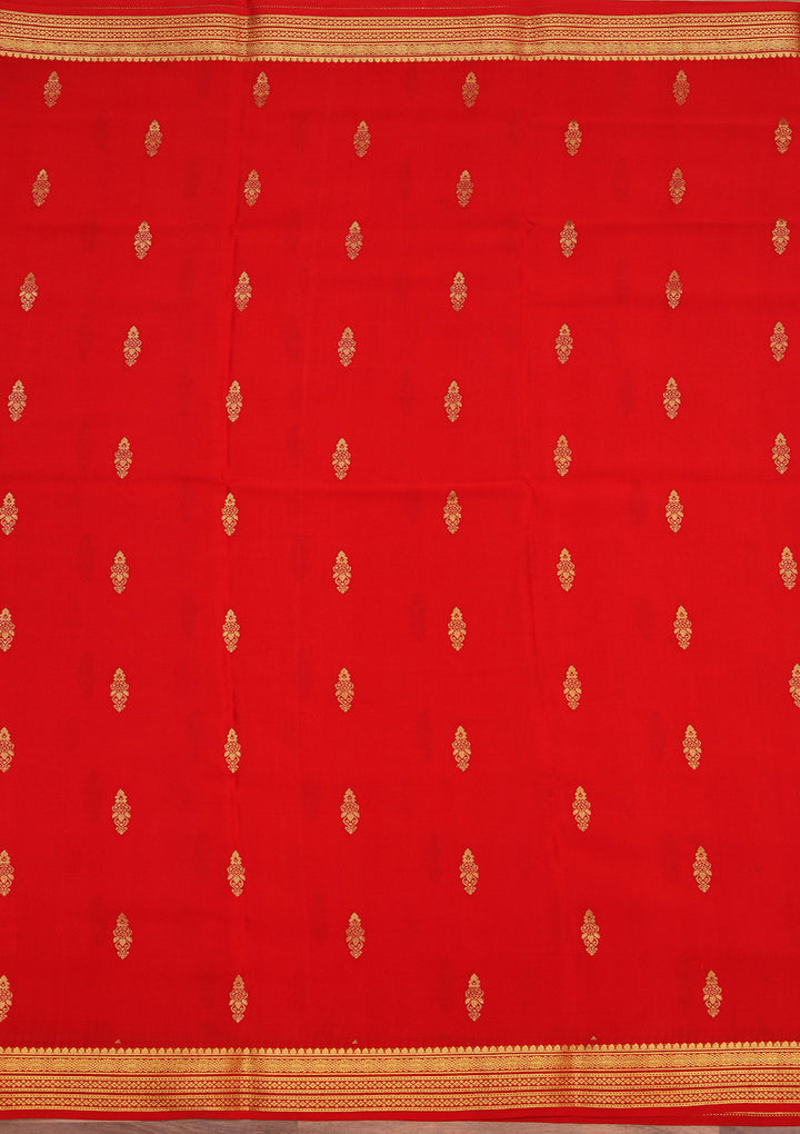 Red Zariwork Pure Crepe Silk Saree
