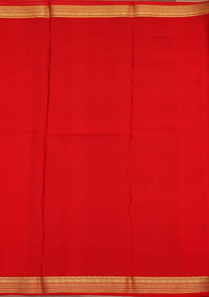 Red Zariwork Pure Crepe Silk Saree