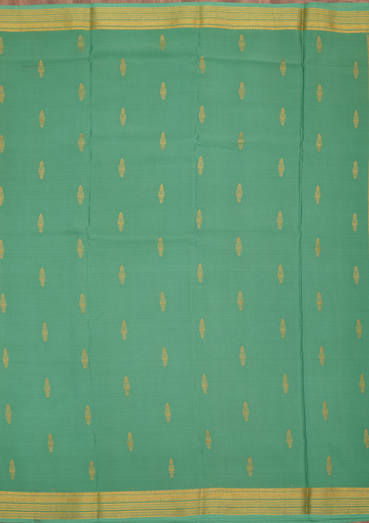 Sea Green Zariwork Pure Crepe Silk Saree