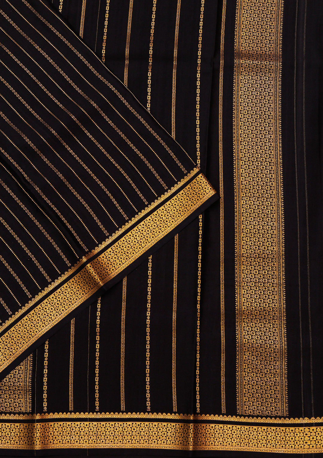 Navy Blue Zariwork Pure Crepe Silk_Saree