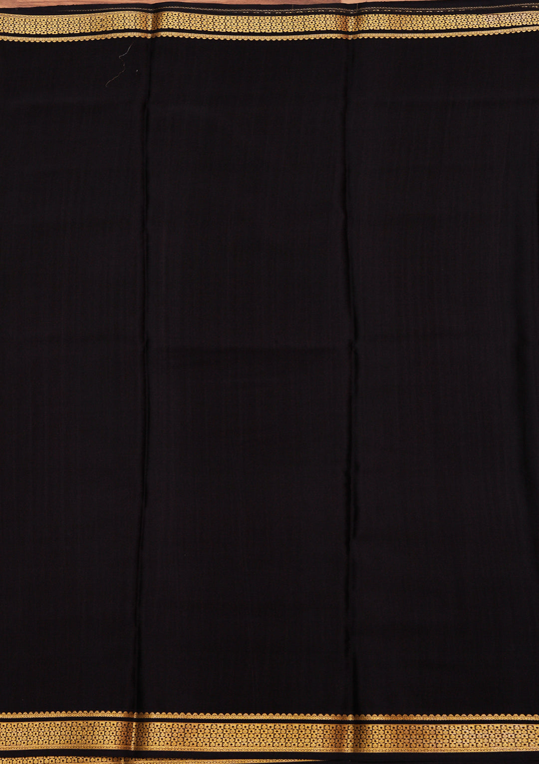 Navy Blue Zariwork Pure Crepe Silk_Saree