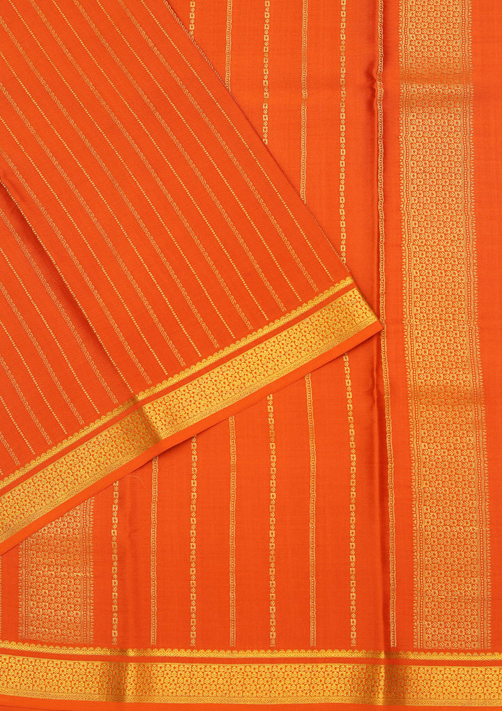Orange Zariwork Pure Crepe Silk_Saree