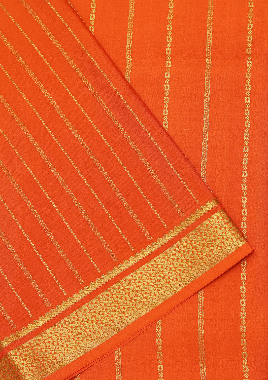 Orange Zariwork Pure Crepe Silk_Saree