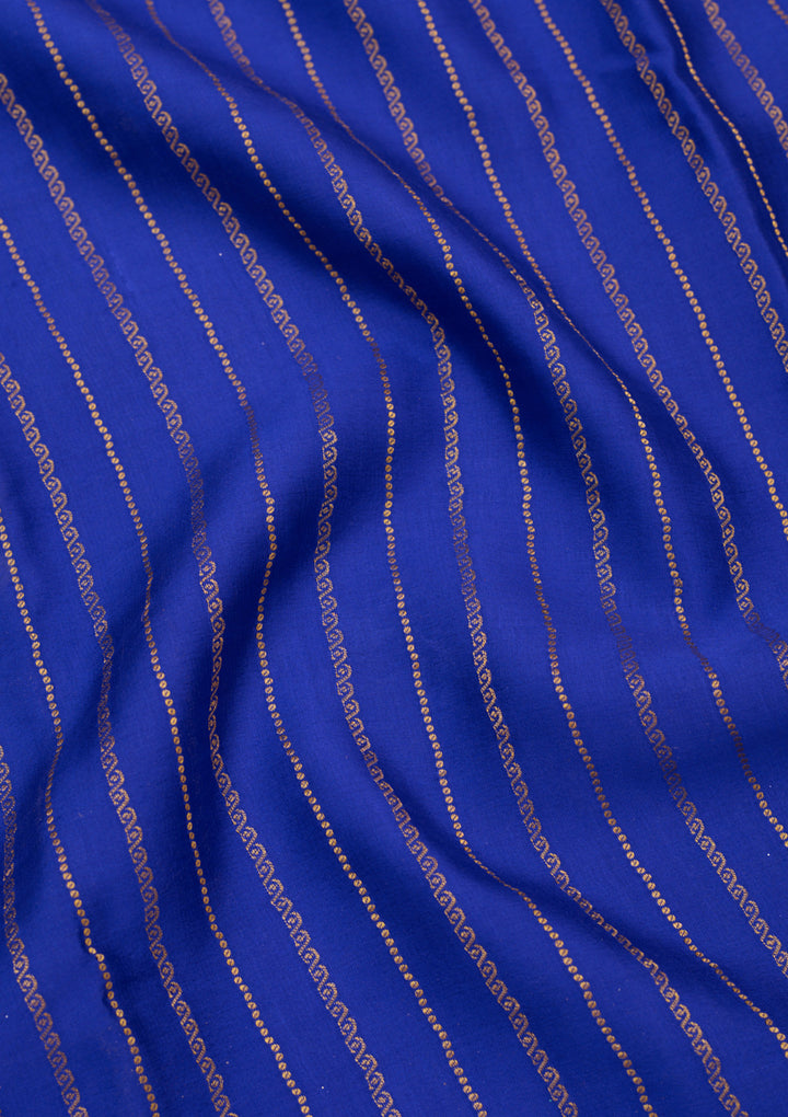 Royal Blue Zariwork Pure Crepe Silk Saree