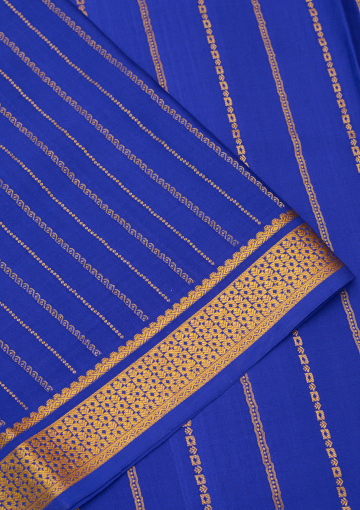 Royal Blue Zariwork Pure Crepe Silk Saree