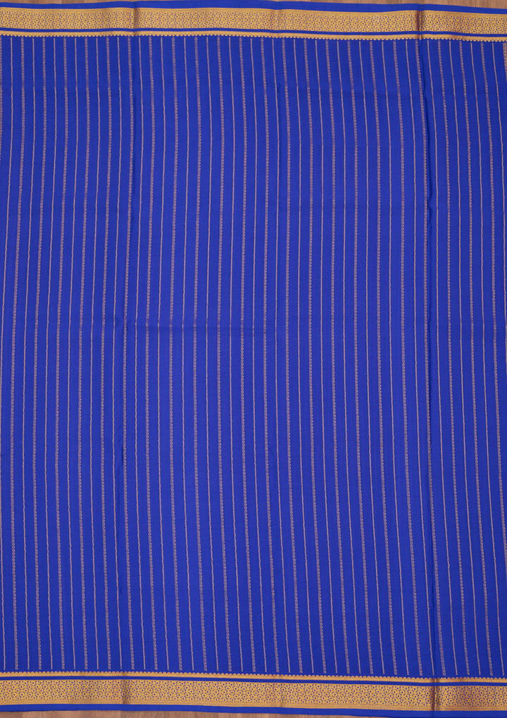 Royal Blue Zariwork Pure Crepe Silk Saree
