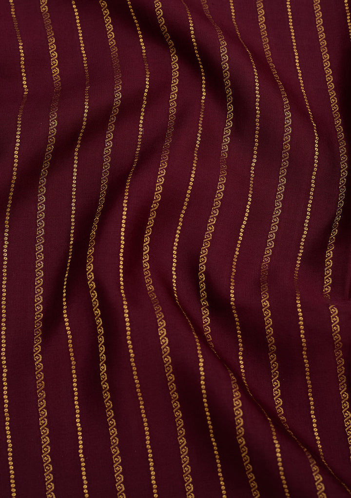Wine Zariwork Pure Crepe Silk Saree
