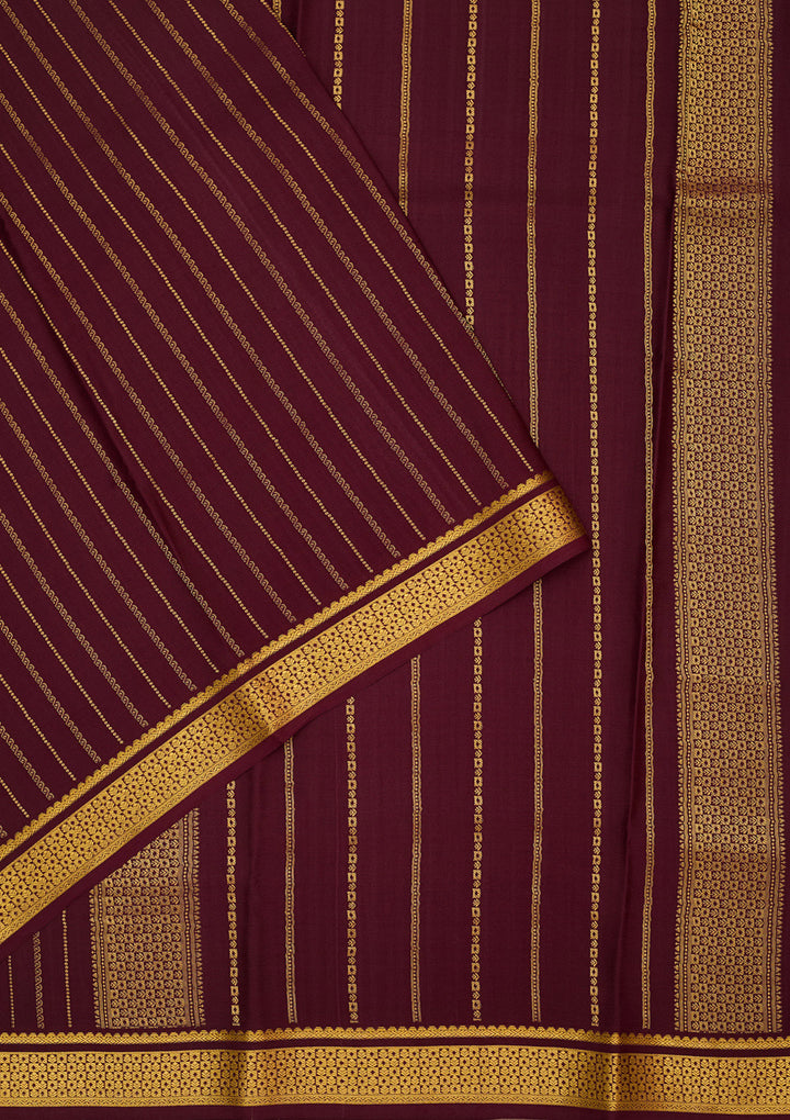 Wine Zariwork Pure Crepe Silk Saree