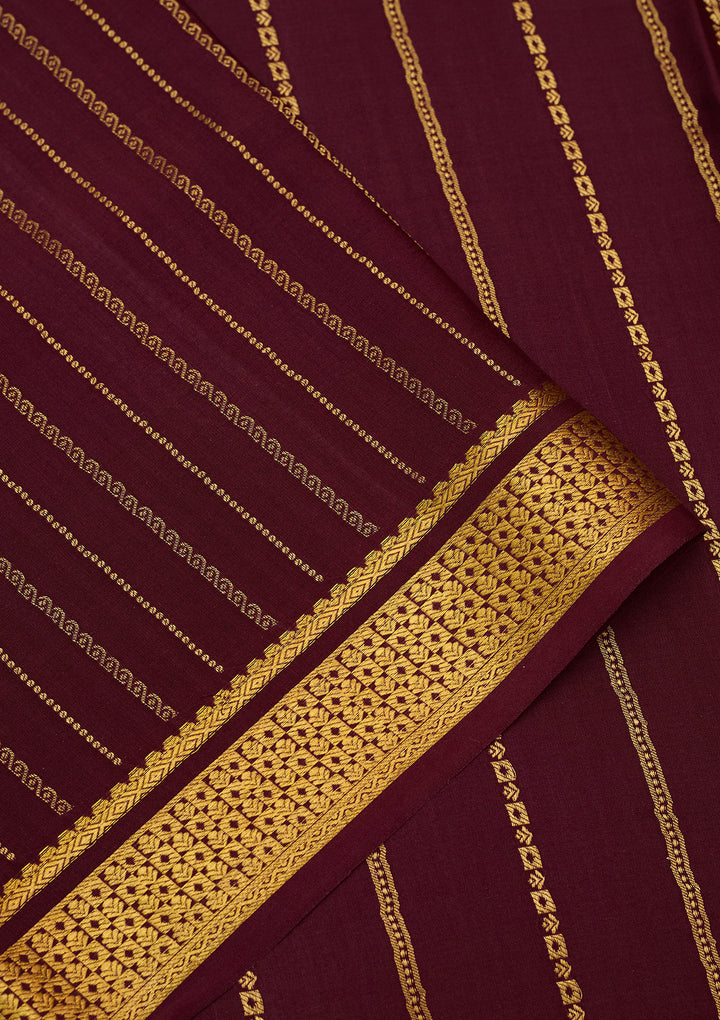 Wine Zariwork Pure Crepe Silk Saree