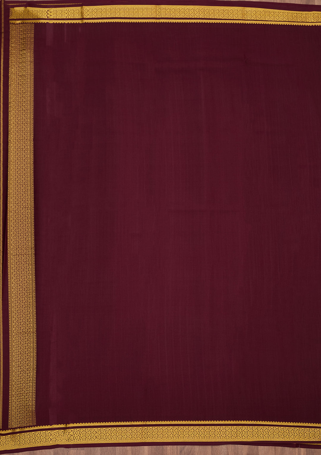 Wine Zariwork Pure Crepe Silk Saree
