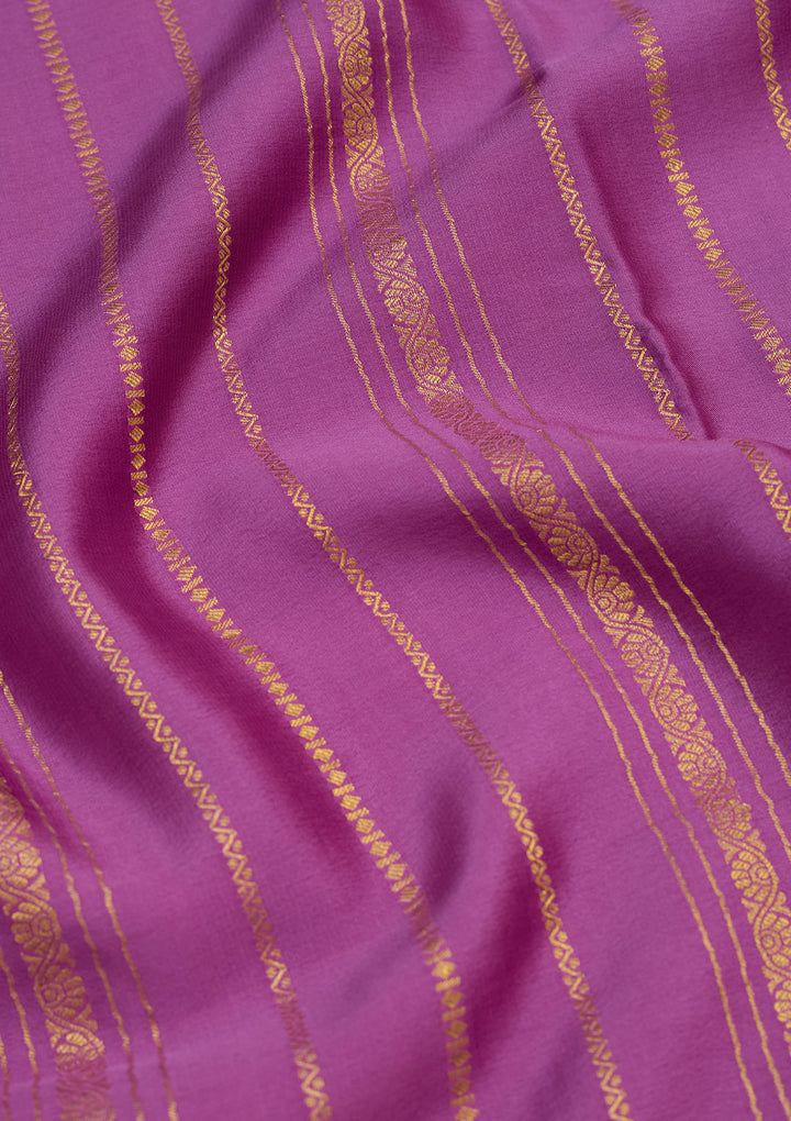 Lavender Zariwork Pure Crepe Silk Saree