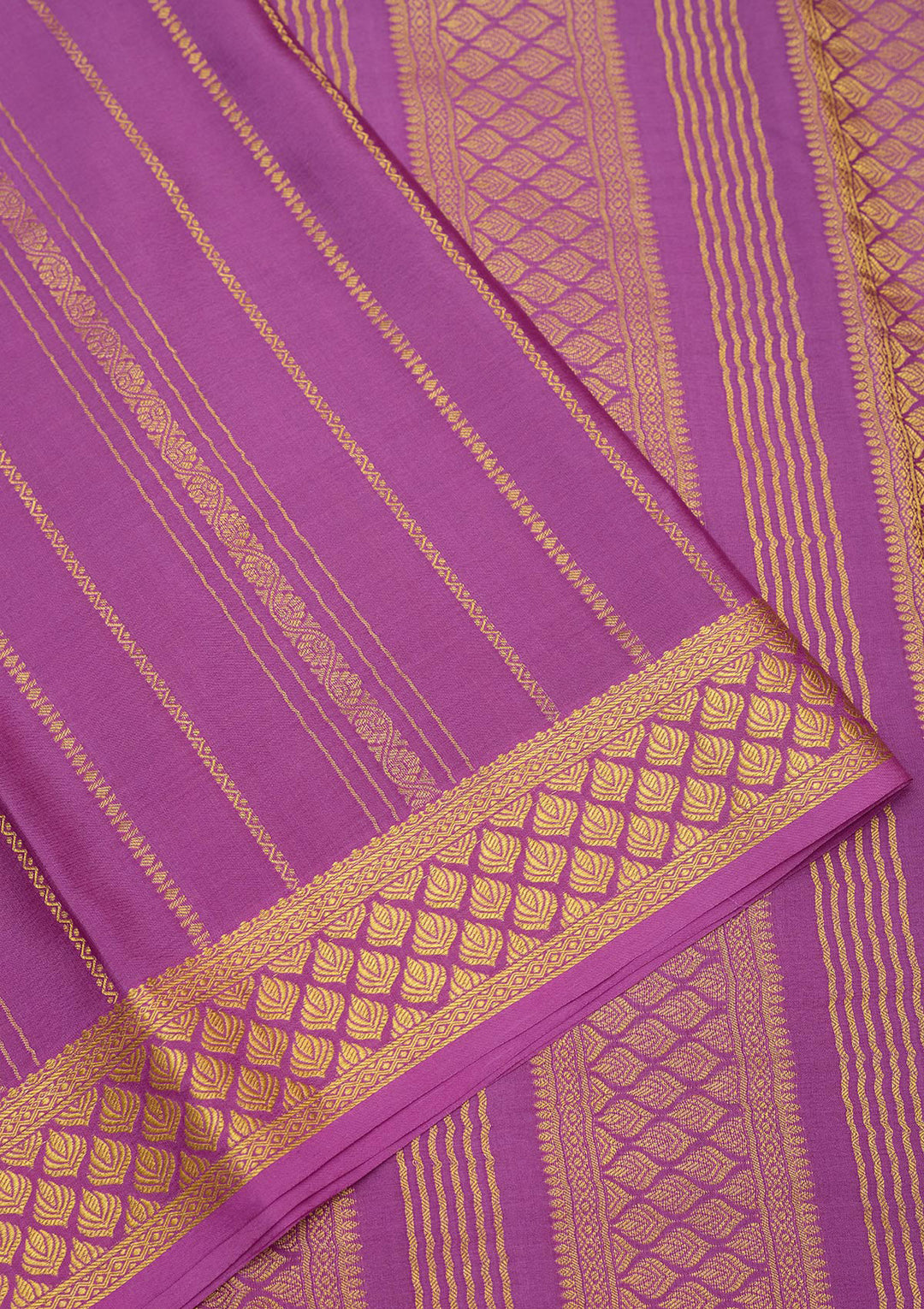 Lavender Zariwork Pure Crepe Silk Saree