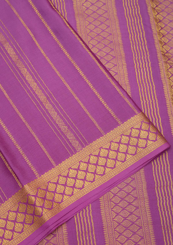 Lavender Zariwork Pure Crepe Silk Saree