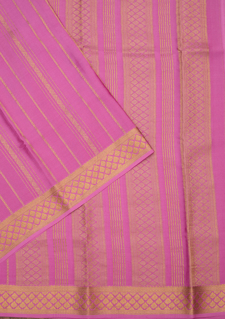 Onion Pink Zariwork Pure Crepe Silk Saree