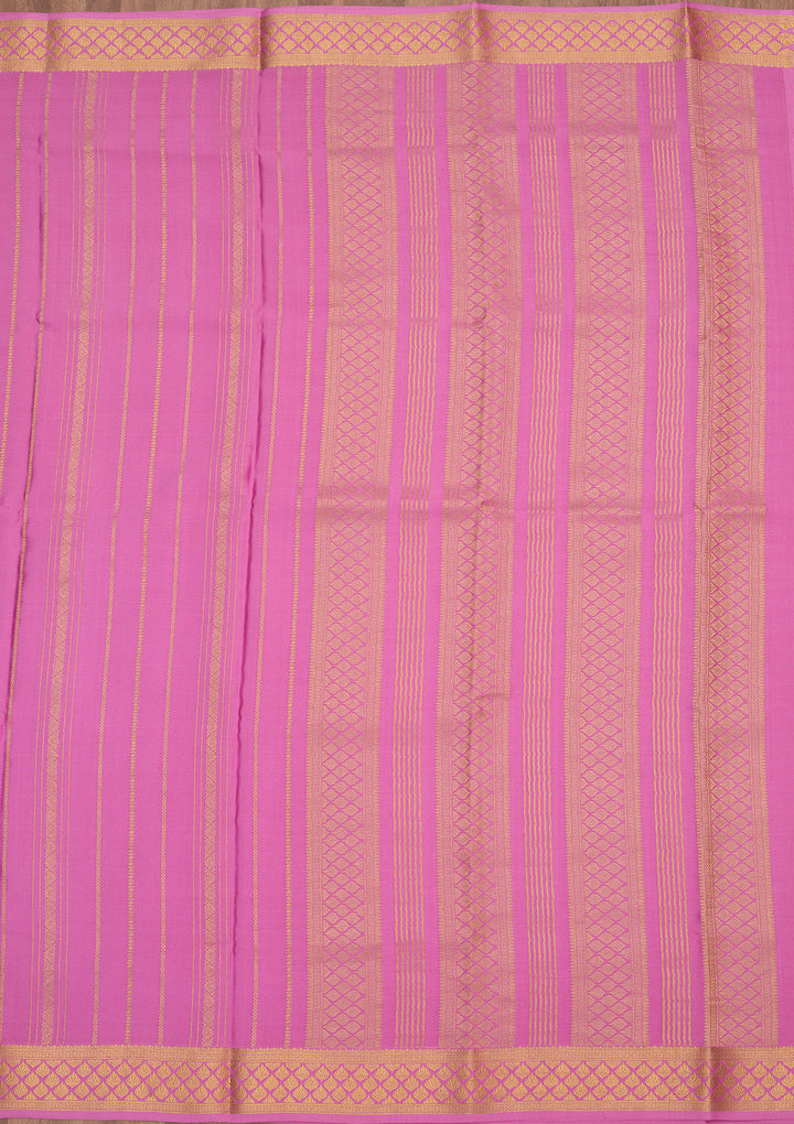 Onion Pink Zariwork Pure Crepe Silk Saree