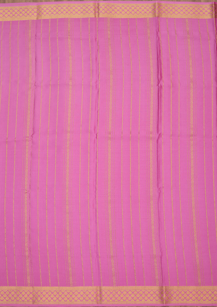 Onion Pink Zariwork Pure Crepe Silk Saree