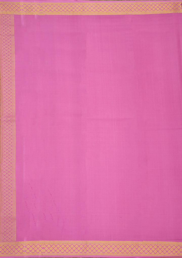 Onion Pink Zariwork Pure Crepe Silk Saree