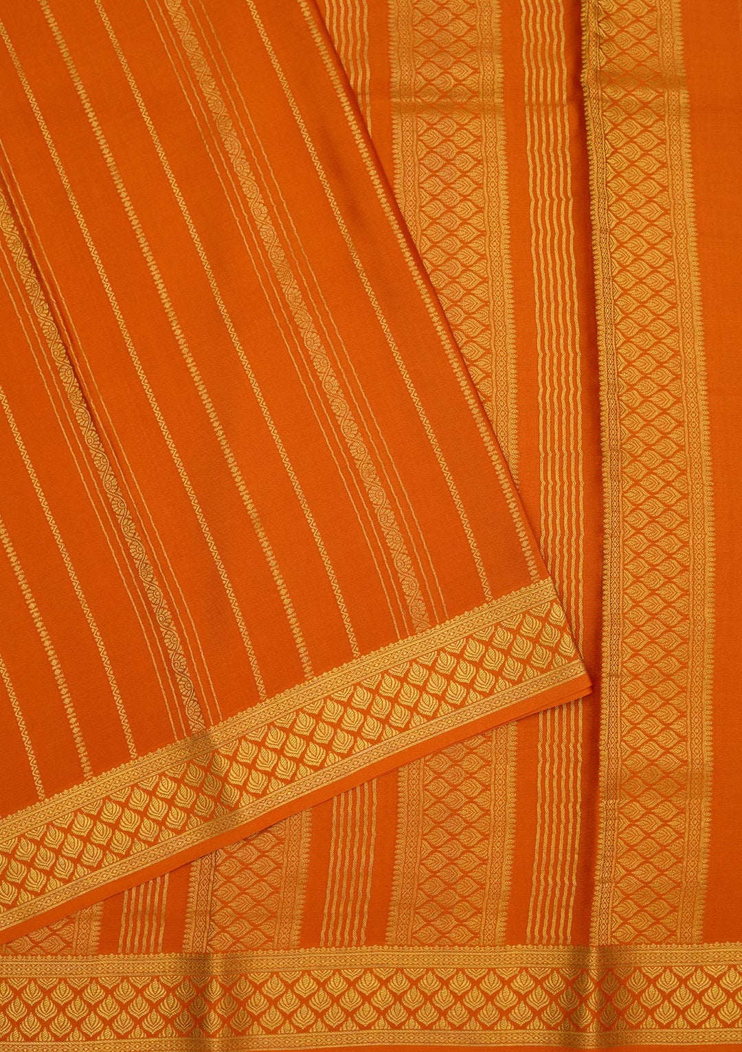 Orange Zariwork Pure Crepe Silk Saree