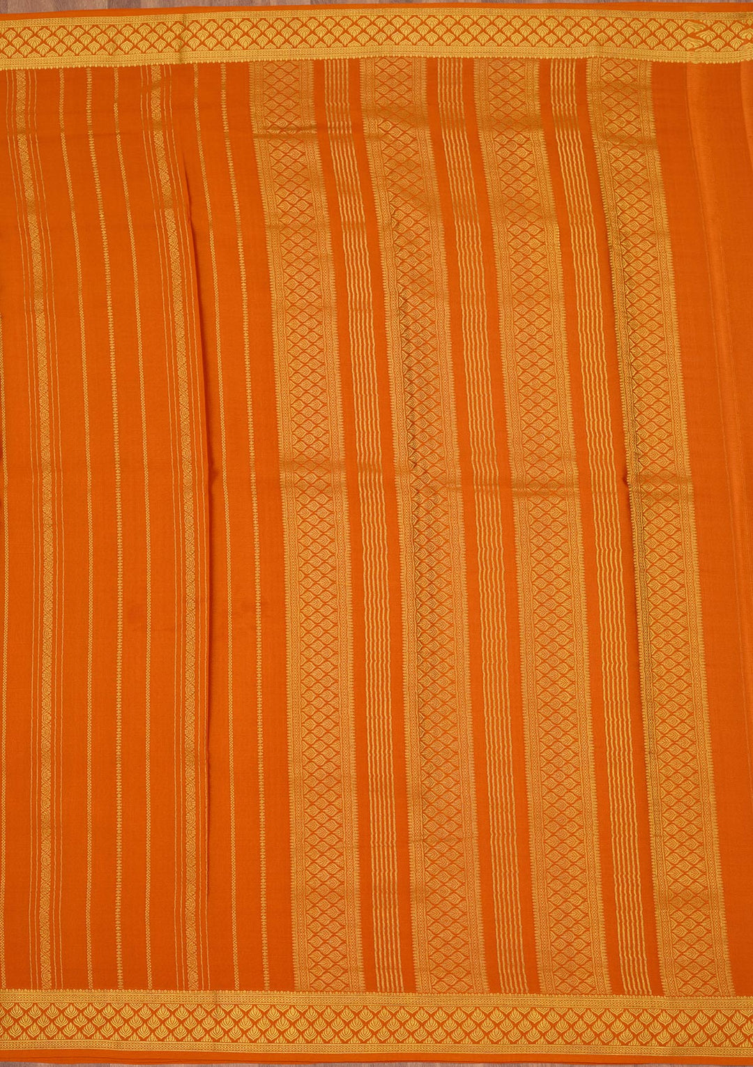 Orange Zariwork Pure Crepe Silk Saree