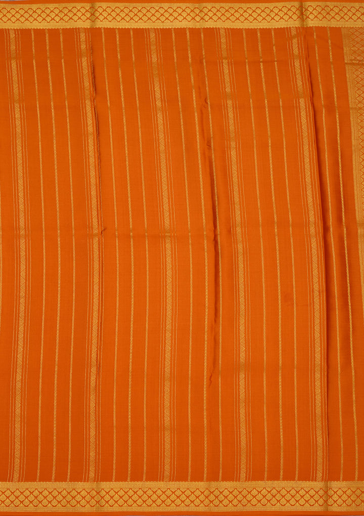 Orange Zariwork Pure Crepe Silk Saree