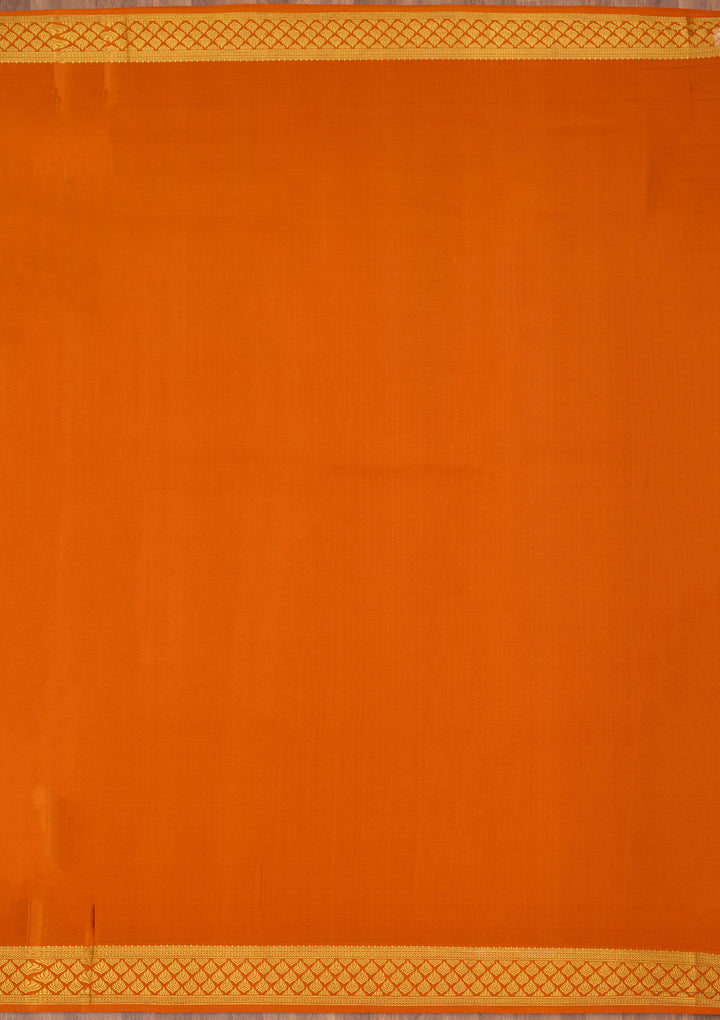 Orange Zariwork Pure Crepe Silk Saree