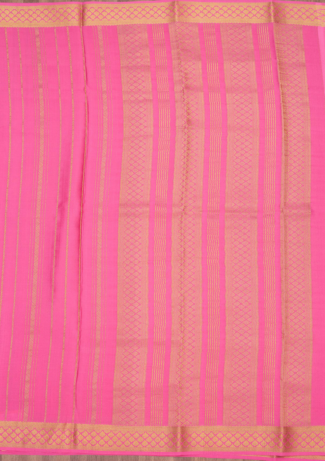 Rani Pink Zariwork Pure Crepe Silk Saree