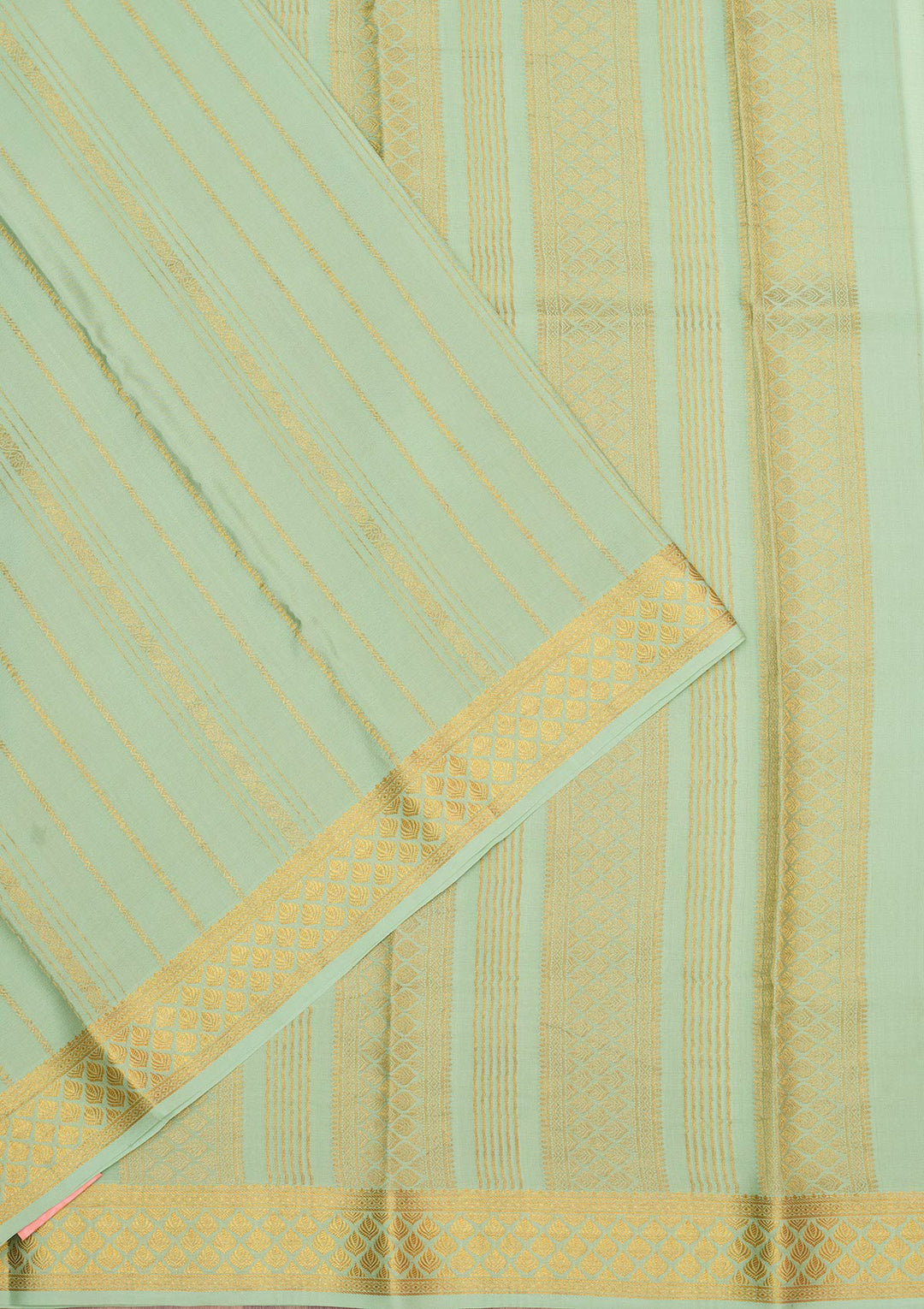 Sea Green Zariwork Pure Crepe Silk Saree