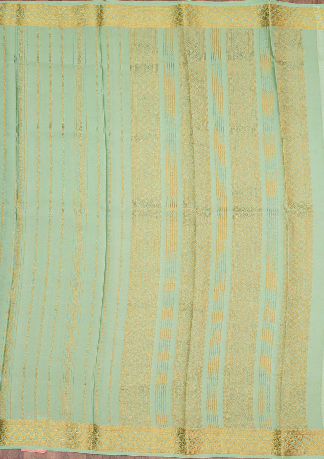 Sea Green Zariwork Pure Crepe Silk Saree