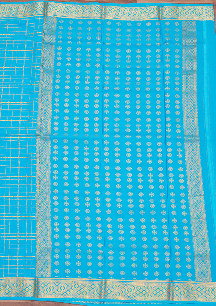 Blue Zariwork Pure Crepe Silk Saree