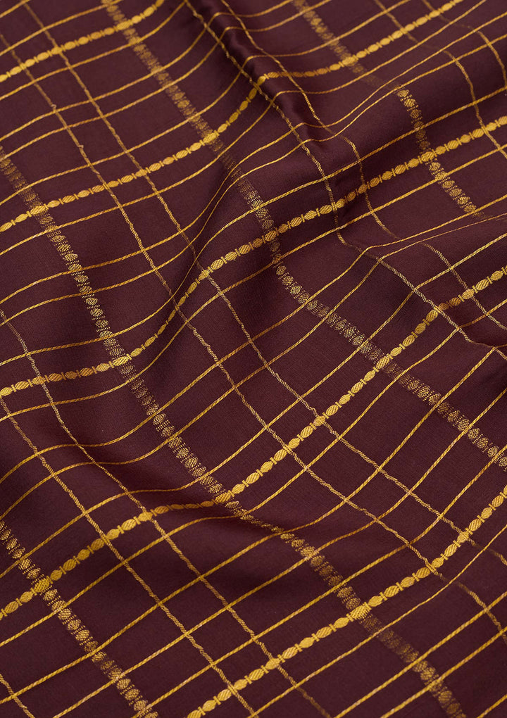 Brown Zariwork Pure Crepe Silk Saree