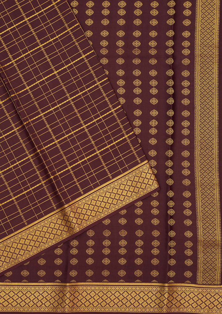 Brown Zariwork Pure Crepe Silk Saree