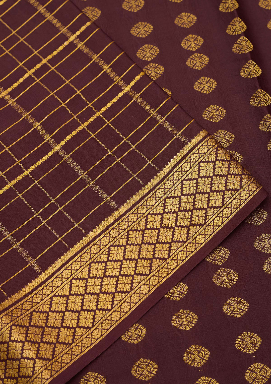 Brown Zariwork Pure Crepe Silk Saree