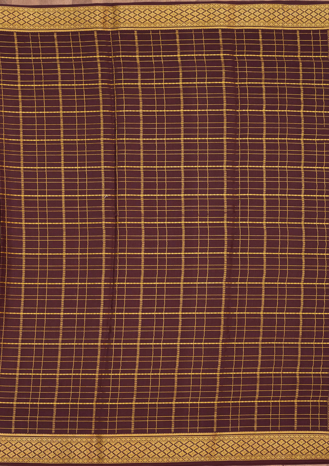Brown Zariwork Pure Crepe Silk Saree